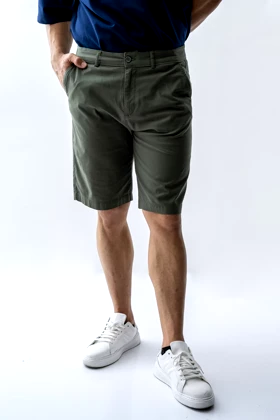 شلوارک کتان پشت جیب‌دار مردانه