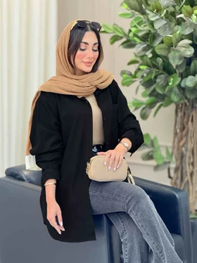 مانتو تک جیب بغل سه دکمه عسل