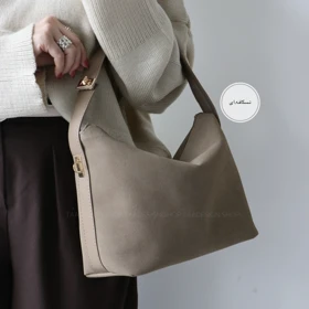 کیف زنانه جیر سامبا دوشی - دستی مدل انیگما (نسکافه ای)