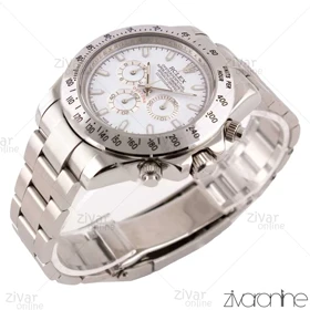 ساعت رولکس دیتونا مردانه سه موتوره نقره ای صفحه سفید 102610