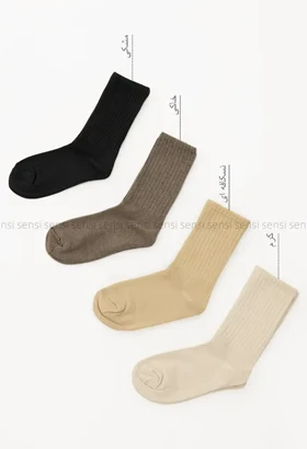 جوراب ساده رنگی ساق‌دار کد1004928