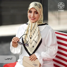 روسری ساتن ابریشم بهارک (لیمویی)