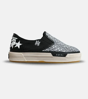کفش اسنیکرزونس مشکی سفید Amiri Stars Text مدل 5999