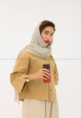 شومیز لینن پایین برش