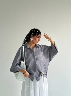 شومیز راه راه تک جیب