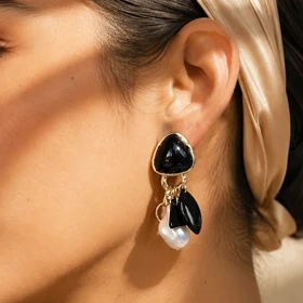 گوشواره مدل اونیکس گلد - کد 2354