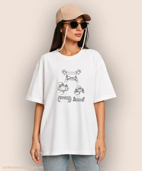 تیشرت لش مردانه و زنانه نوستالژی طرح بازی با نخ