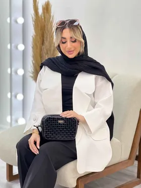 مانتو یقه انگلیسی آستین دکمه