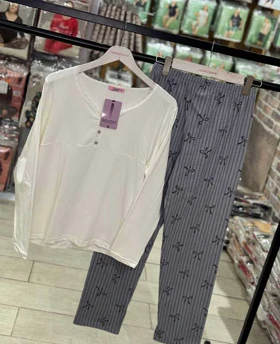 بلوز و شلوار سایز بزرگ نخ پنبه سکسن کد40826