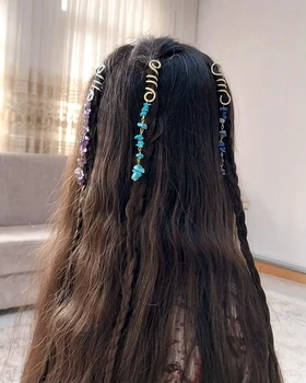 اکسسوری مو دورنگ طلایی سنگ