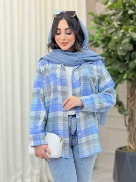 مانتو چهارخونه دو جیب