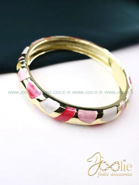 دستبند- بنگل زنانه میناکاری گلد کد B2186 (قرمز)