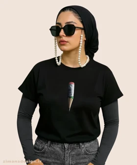 کراپ زنانه نوستالژی طرح مداد