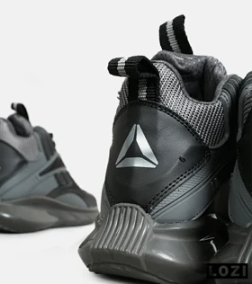 کفش کتانی ساق‌دار مشکی خاکستری Reebok Shaq Attaq