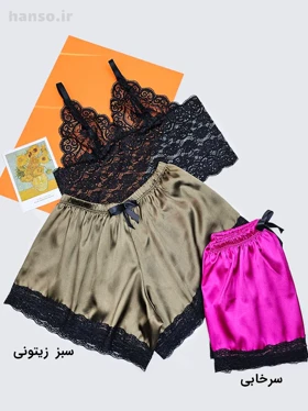 لباس خواب گیپور و ساتن زنانه