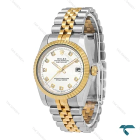 ساعت مچی Rolex مردانه دورنگ طلایی صفحه سیلور Rolex-7157-G