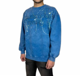 دورس مردانه آبی سنگ شور با چاپ گلدوزی برجسته