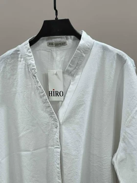 شومیز لینن باکسی 155 هیرو (سفید)