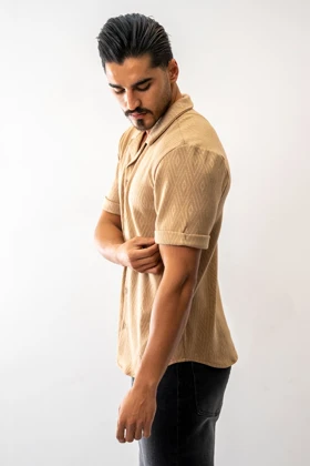 پیراهن آستین کوتاه یقه انگلیسی مردانه