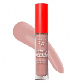 لیپ گلاس مایع گلدن رز, مدل Miss Beauty Glow Shine 3D رنگ Nude Chic شماره 01 – 4.5 میلی‌لیتر