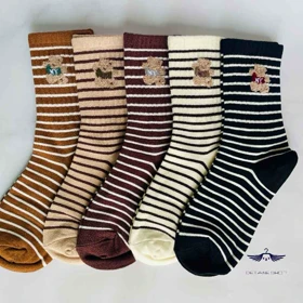 جوراب طرح رینگی گلدوزی تدی برند شایسته