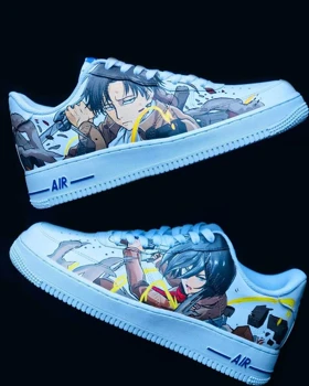 کفش اسپرت نایک ایرفورس کاستوم کتانی Attack on Titan کتانی انیمه اتک ان تایتان nike air force کد 78303