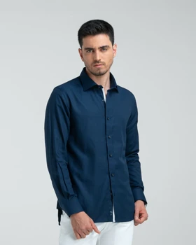 ام کی کالکشن پیراهن آستین بلند mk-2748-navy-blue