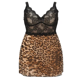 لباس خواب پلنگی سایز بزرگ بغل باز برند ویولتا کد 2062