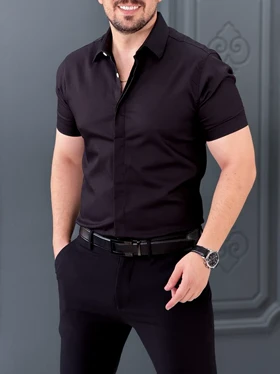 پیراهن ساده 031663 مشکی