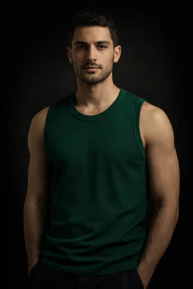 تنک تاپ سبز لجنی پارچه کبریتی فول کش مناسب برای سایز M و L