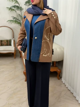 کت کتان گلدوزی 3678