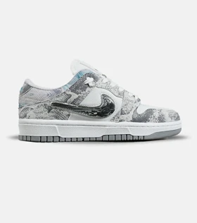کفش کتانی مردانه و زنانه طوسی سفید NIKE dunk low steam puppet مدل 7206