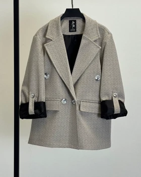 پالتو لامر آستین دکمه   کد 600057 (استخوانی)