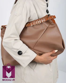 کیف زنانه چرم دانشجویی دوشی گیسو K228 (نسکافه ای)