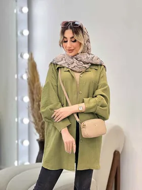 مانتو طرح چروک دو جیب