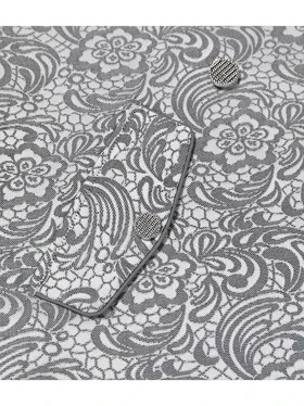 وست بلند زنانه ژاکارد مجلسی جیب نما یقه انگلیسی 70104