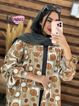 مانتو طرح دار آستین بنددار
