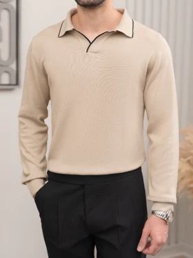 بافت یقه شکاری کرم sh400