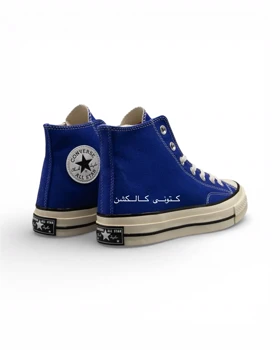 کتانی کانورس آل استار 1975 آبی کاربنی ساق‌دار Converse All Star Chuck Taylor 1970s Lake Blue Hightop
