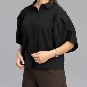 شومیز سیلک لیوسل زنانه (مشکی)