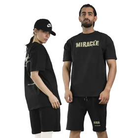 ست تیشرت و شلوارک اسپرت شنگلی مدل T110 مشکی