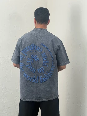 تیشرت دورس مردانه سنگشور چاپ پفکی