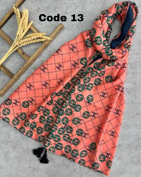 شال نخ پنبه رنگ هلویی 3582