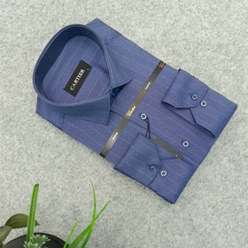 پیراهن راه راه استین بلند مردانه _ قواره کلاسیک _استایل رسمی