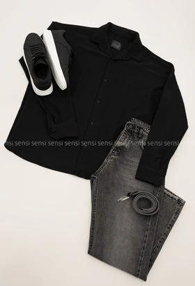 پیراهن مردانه جلو دکمه کج راه کد20000059