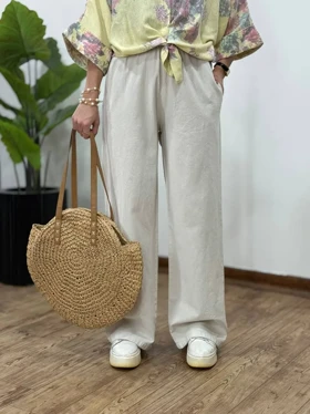 شلوار لینن نیم بگ کاتیا 4