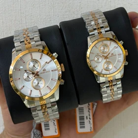 ست ساعت مچی اورجینال زنانه و مردانه آریس گلد ARIES GOLD 4187