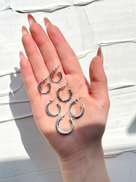 گوشواره دفرمه نقره ای