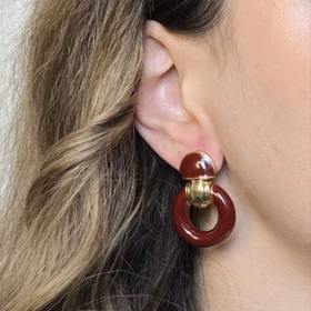 گوشواره دایره زرشکی