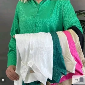 شومیز زنانه پلنگی حریر ساتن